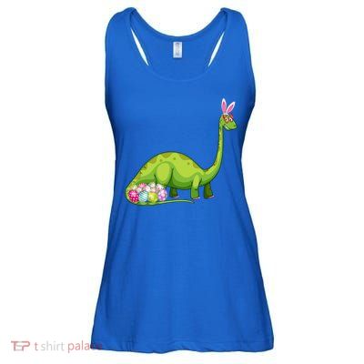Brontosaurus Bunny Ears Egg Easter Day Dinosaur Dino Gift Ladies Essential Flowy Tank