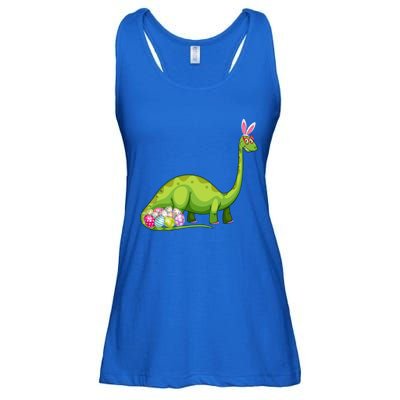 Brontosaurus Bunny Ears Egg Easter Day Dinosaur Dino Gift Ladies Essential Flowy Tank