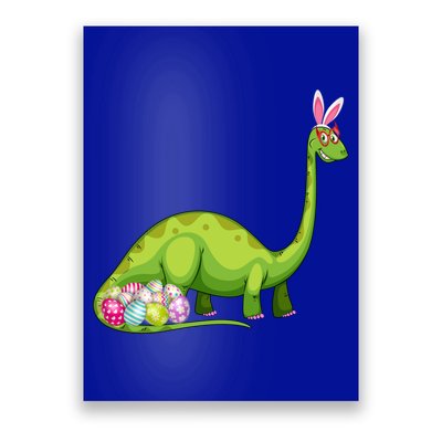 Brontosaurus Bunny Ears Egg Easter Day Dinosaur Dino Gift Poster