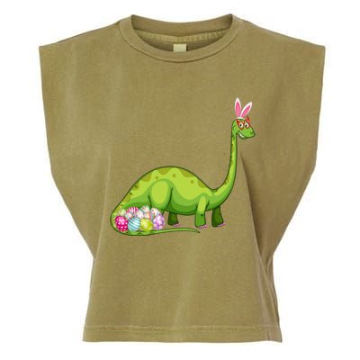 Brontosaurus Bunny Ears Egg Easter Day Dinosaur Dino Gift Garment-Dyed Women's Muscle Tee