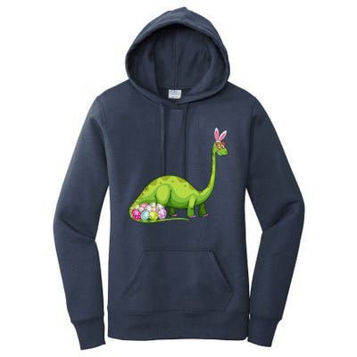 Brontosaurus Bunny Ears Egg Easter Day Dinosaur Dino Gift Women's Pullover Hoodie