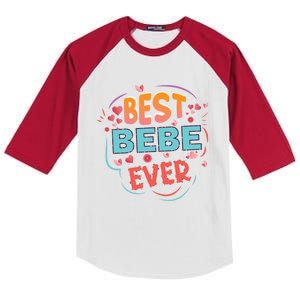 Best Bebe Ever Grandma Mother's Day Christmas Bebe Funny Gift Kids Colorblock Raglan Jersey