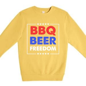 Bbq Beer Freedom Gift Bbq Beer Freedom Cute Gift Premium Crewneck Sweatshirt