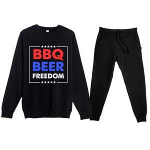 Bbq Beer Freedom Gift Bbq Beer Freedom Cute Gift Premium Crewneck Sweatsuit Set