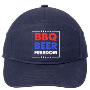 Bbq Beer Freedom Gift Bbq Beer Freedom Cute Gift 7-Panel Snapback Hat