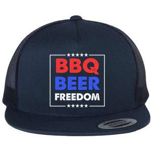 Bbq Beer Freedom Gift Bbq Beer Freedom Cute Gift Flat Bill Trucker Hat