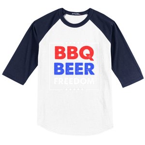 Bbq Beer Freedom Gift Bbq Beer Freedom Cute Gift Baseball Sleeve Shirt