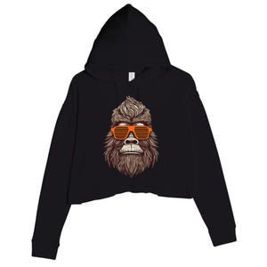 Bigfoot Birthday For Cool Striped Animal Theme Party Crop Fleece Hoodie