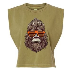 Bigfoot Birthday For Cool Striped Animal Theme Party Garment-Dyed Women's Muscle Tee