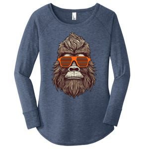 Bigfoot Birthday For Cool Striped Animal Theme Party Women's Perfect Tri Tunic Long Sleeve Shirt