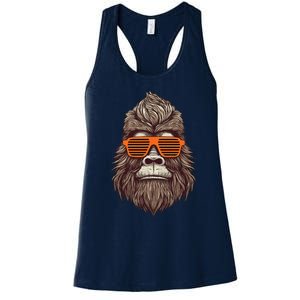 Bigfoot Birthday For Cool Striped Animal Theme Party Women's Racerback Tank