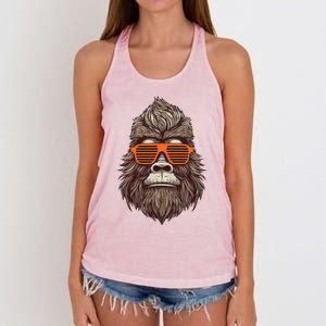 Bigfoot Birthday For Cool Striped Animal Theme Party Women's Knotted Racerback Tank