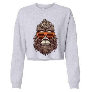 Bigfoot Birthday For Cool Striped Animal Theme Party Cropped Pullover Crew