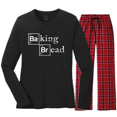 Baking Bread funny food bread baker bread maker bread Women's Long Sleeve Flannel Pajama Set 