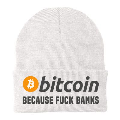 Bitcoin Because Fuck Banks Knit Cap Winter Beanie