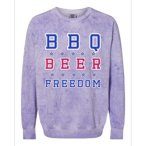 Bbq Beer Freedom Gift Colorblast Crewneck Sweatshirt