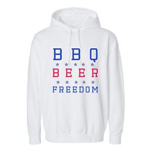 Bbq Beer Freedom Gift Garment-Dyed Fleece Hoodie