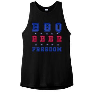 Bbq Beer Freedom Gift Ladies PosiCharge Tri-Blend Wicking Tank