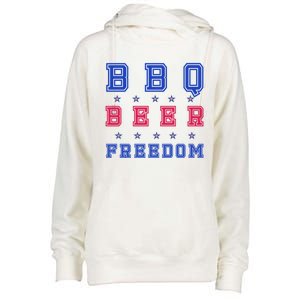 Bbq Beer Freedom Gift Womens Funnel Neck Pullover Hood