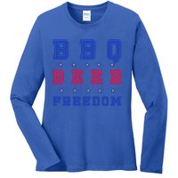 Bbq Beer Freedom Gift Ladies Long Sleeve Shirt