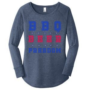 Bbq Beer Freedom Gift Women's Perfect Tri Tunic Long Sleeve Shirt