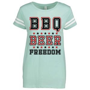 Bbq Beer Freedom Gift Enza Ladies Jersey Football T-Shirt