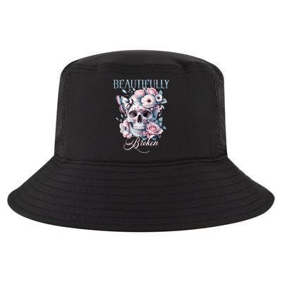 Beautifully Broken Funny Distressed Meme Christian Quote Cool Comfort Performance Bucket Hat