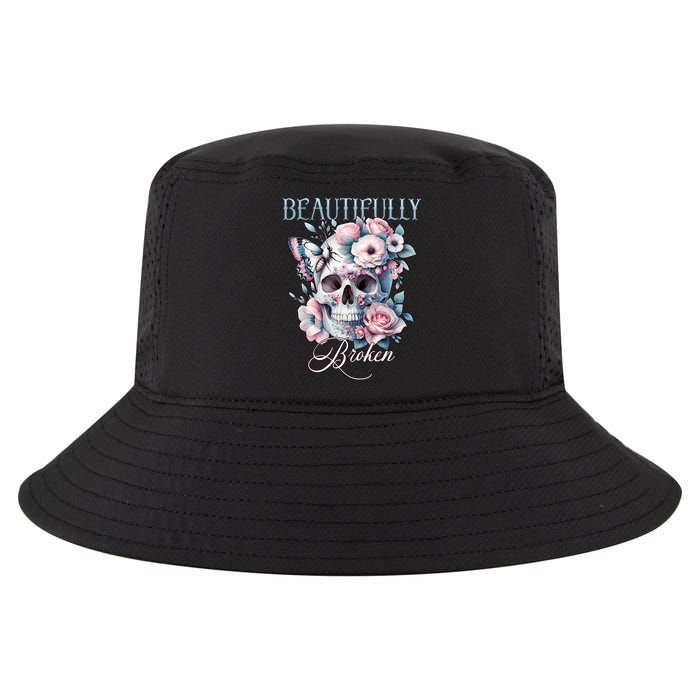 Beautifully Broken Funny Distressed Meme Christian Quote Cool Comfort Performance Bucket Hat