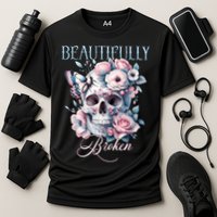 Beautifully Broken Funny Distressed Meme Christian Quote Performance Shirt
