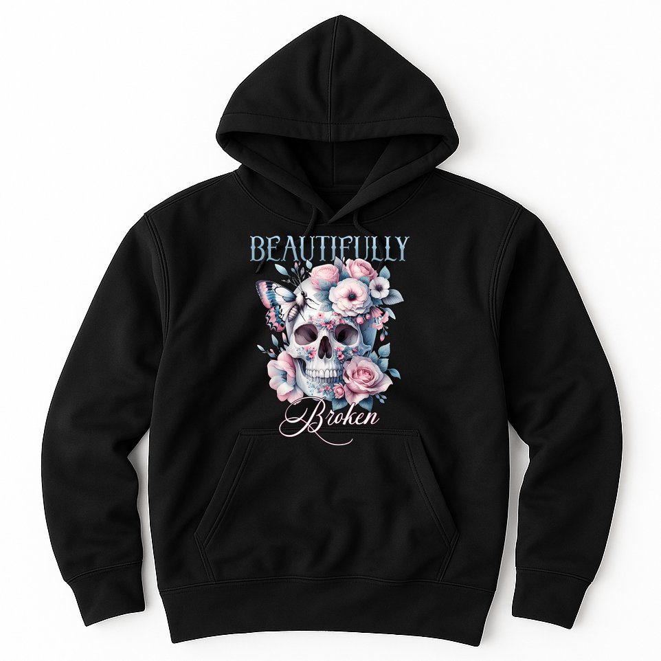 Beautifully Broken Funny Distressed Meme Christian Quote Hoodie