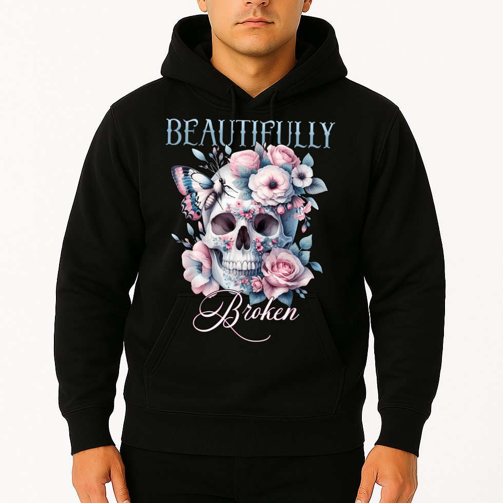 Beautifully Broken Funny Distressed Meme Christian Quote Hoodie