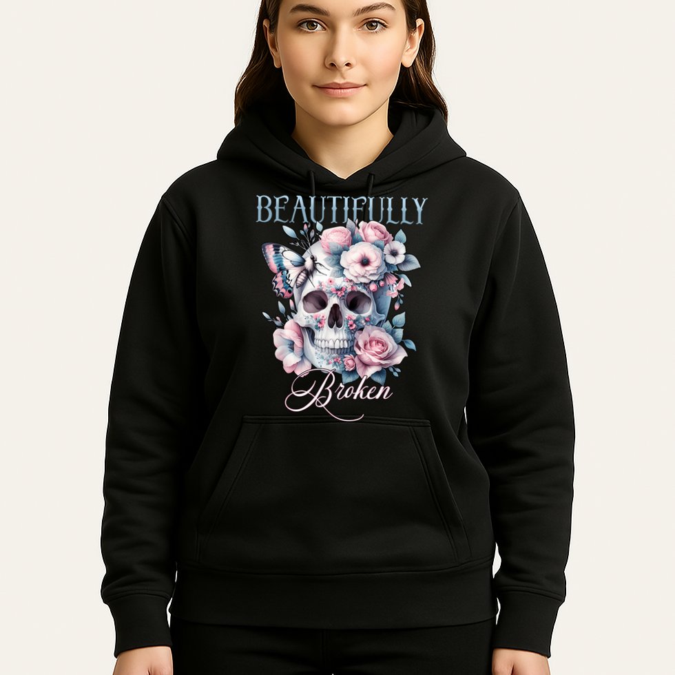 Beautifully Broken Funny Distressed Meme Christian Quote Hoodie