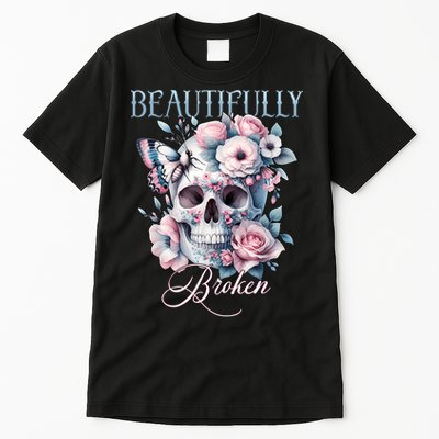 Beautifully Broken Funny Distressed Meme Christian Quote Tall T-Shirt