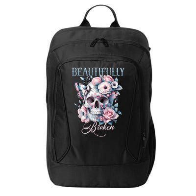 Beautifully Broken Funny Distressed Meme Christian Quote City Backpack