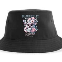 Beautifully Broken Funny Distressed Meme Christian Quote Sustainable Bucket Hat