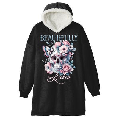 Beautifully Broken Funny Distressed Meme Christian Quote Hooded Wearable Blanket