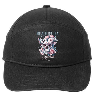 Beautifully Broken Funny Distressed Meme Christian Quote 7-Panel Snapback Hat