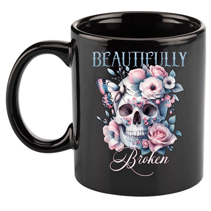 Beautifully Broken Funny Distressed Meme Christian Quote 11oz C Handle Ceramic Mug