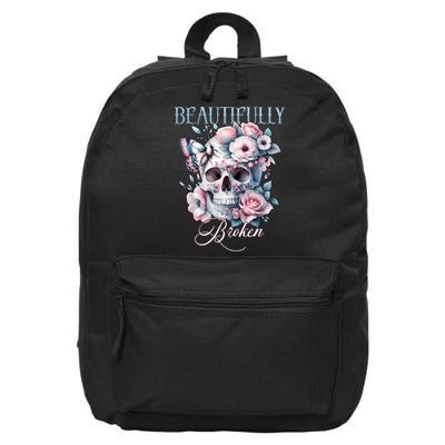 Beautifully Broken Funny Distressed Meme Christian Quote 16 in Basic Backpack