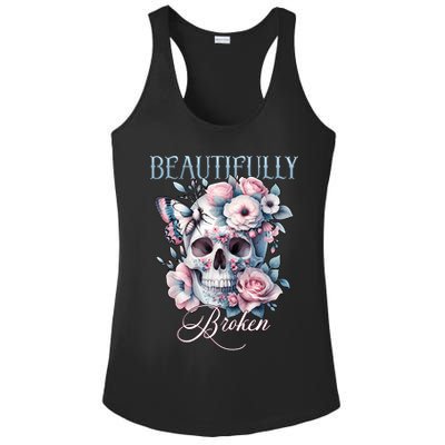Beautifully Broken Funny Distressed Meme Christian Quote Ladies PosiCharge Competitor Racerback Tank