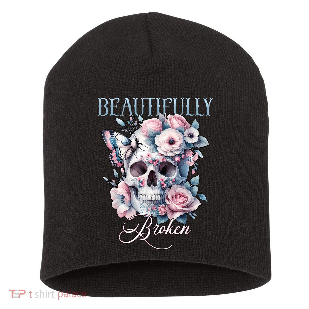 Beautifully Broken Funny Distressed Meme Christian Quote Short Acrylic Beanie