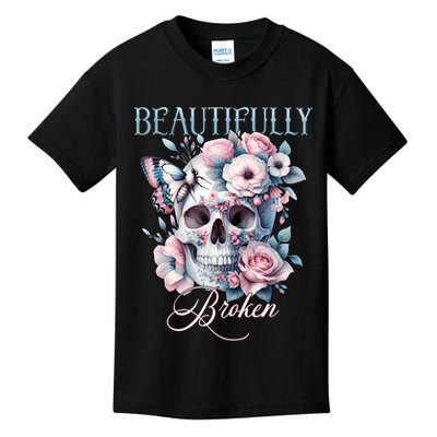 Beautifully Broken Funny Distressed Meme Christian Quote Kids T-Shirt