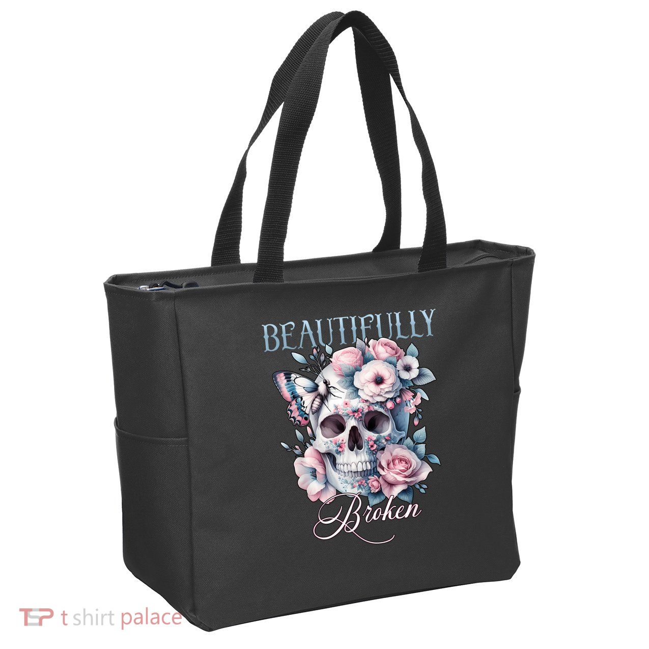Beautifully Broken Funny Distressed Meme Christian Quote Zip Tote Bag