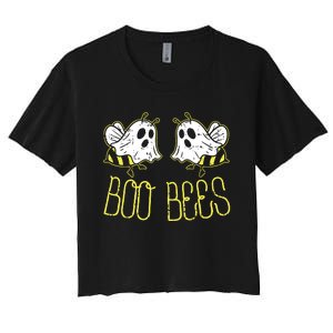 Boo Bees Funny Couples Halloween Costume For Adult Her Women's Crop Top Tee