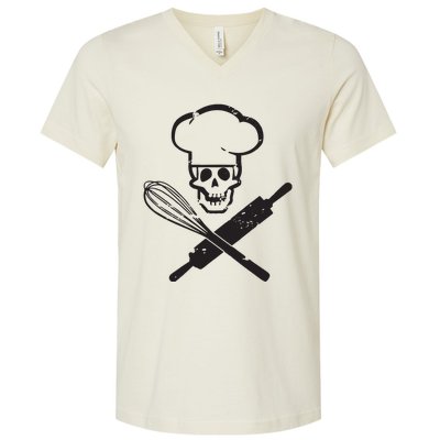 Badass Baker Funny Baking I Love Baking Humor Tee V-Neck T-Shirt