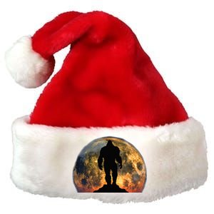 Bigfoot Believer Full Red Moon Night Sasquatch Premium Christmas Santa Hat