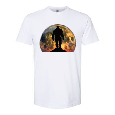 Bigfoot Believer Full Red Moon Night Sasquatch Softstyle® CVC T-Shirt