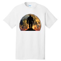 Bigfoot Believer Full Red Moon Night Sasquatch Tall T-Shirt