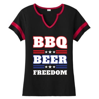 Bbq Beer Freedom 2020 Proud Meaningful Gift Ladies Halftime Notch Neck Tee