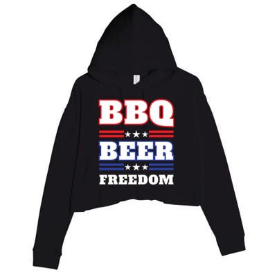 Bbq Beer Freedom 2020 Proud Meaningful Gift Crop Fleece Hoodie